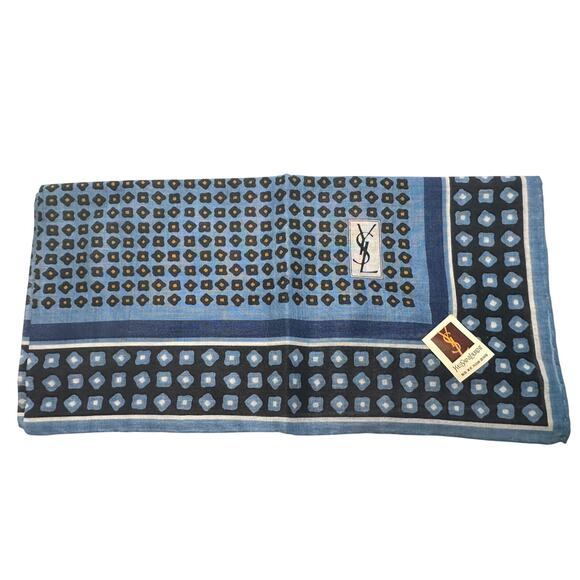 Yves Saint Laurent Vintage Handkerchief / Pocket Square / Small Scarf 18" - Picture 4 of 9